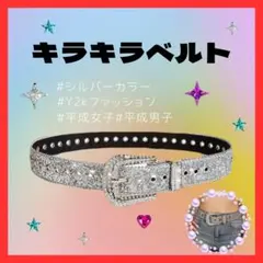 キラキラベルト シルバー ウエスタン 平成女子 平成 男女兼用 y2k om56
