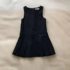 ZARA KIDS ネイビー ノースリーブ ウールワンピース size128