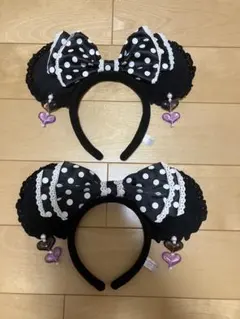 ディズニー　ミニー　ミニーちゃん　カチューシャ　イヤリング　レース　2個セット