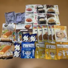 非常食まとめ売り　27点　備蓄用　キャンプ飯　非常食詰め合わせのサムネイル