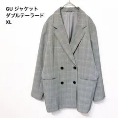 GU グレンチェック柄 ダブルブレストジャケット 　XL