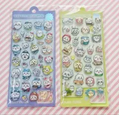 2枚セット　可愛いちいかわ ウォーターシール　ボンボンドロップシール交換　手帳