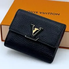ルイヴィトン ポルトフォイユ ロック ミニ 三つ折り財布 ブラック 黒