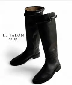 未使用級 ルタロングリーズ 日本製 本革レザー ベルト付き ロングブーツ黒L