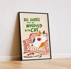 三毛猫 ナチュラル カフェ インテリア ポスター キャンバス 0018