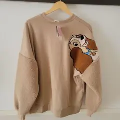 わんわん物語　レディ　手つなぎ　トレーナー　ボア　スウェット　ディズニー