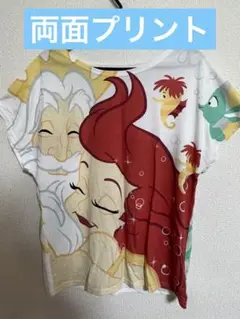 レア柄　リトルマーメイド　アリエル&キングトリトン　Tシャツ