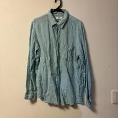 UNIQLO 水色 リネンシャツ XL