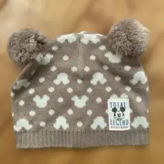 ミッキーマウス ニット帽子 ベージュ 40-42cm