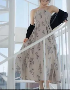 MERCURY DUO リネンライクバックレースアップキャミワンピース