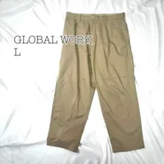 GLOBAL WORK グローバルワーク ベージュ L ワイドスラックス　メンズのサムネイル