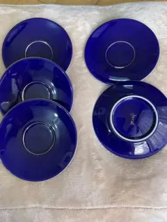 975 深川製磁　茶托　6客　未使用 深川製磁 (フカガワセイジ) 茶托付仙茶碗揃 六歌仙 茶托5・湯呑み5