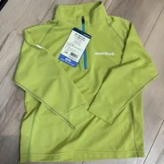 mont-bell コールロングスリーブジップシャツ 110 ライトグリーン