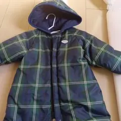 ミキハウス フード付きジャケット グリーン系チェック