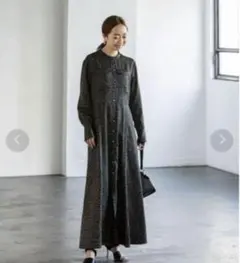 【N.jam】ドットロングワンピース　レトロ