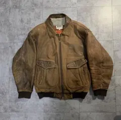 80s short real leather bomber jacket Vtgのサムネイル