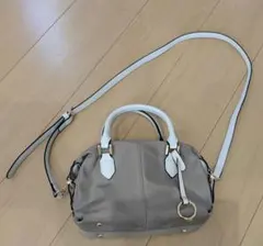 グレー（ベージュ） ショルダーバッグ ハンドバッグ ストラップ