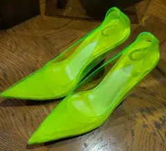 YELLO ネオンイエロー クリア パンプス 3019HEEL Mサイズ