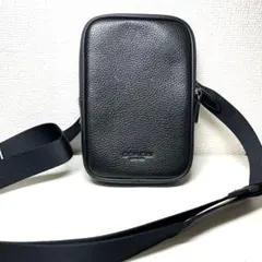 【COACH】コーチ ショルダーバッグ ブラック レザー コンパクト メンズ