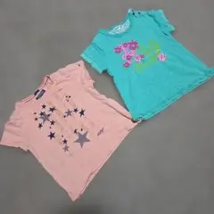 95★ベビーTシャツ 2枚セット ピンク グリーン