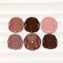 No.23 シーリングスタンプ 6枚 ピンク ブラウン テディベア くま