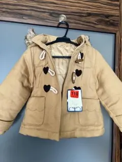 【新品タグ付き】フード付きコート ブラウン系　キッズ110