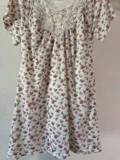 COMME CA ISM 花柄 チュニック 半袖 レース フリーサイズのサムネイル