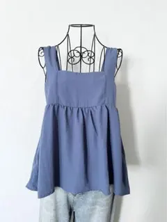 【anap mimpi】美品フレアキャミソールノースリーブトップス　くすみブルー