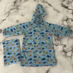 ホットビスケットミキハウスくまちゃん、男の子、レインコートカッパ未使用働く車