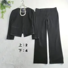 カルバンクライン ブラック パンツスーツ ノーカラー 2/4