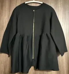 UNFILO ブラック ジップアップ ペプラム ブルゾン　size M
