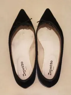 美品 レペット 黒 Repettoジュノン パテントレザー エナメル フラット