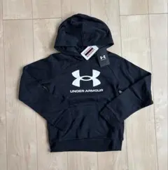 新品アンダーアーマー裏起毛パーカー140cm黒　スウェット　トレーナー