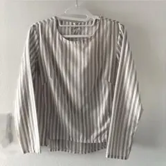 COMME CA ISM ストライプブラウス オフィスカジュアル