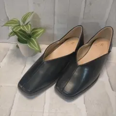 【ROPÉ PICNIC PASSAGE】ロペ スクエアトゥ スリッポン 黒