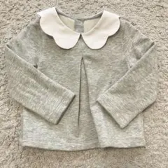 y*u様 【美品】グレー スカラップカラー Tシャツ