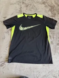 Nike DRI-FIT Tシャツ 黒/蛍光グリーン　ナイキ　ジュニアLサイズ