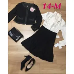 14-M【新品】レディーススーツ ママスーツ スカートスーツ 入園式 入学式 M