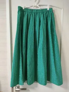 GU ストライプロングスカート 　グリーン　XXL