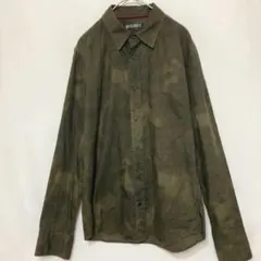 291295＝HOMME 長袖シャツ（44）カーキ タイダイ柄 ヴィンテージのサムネイル