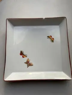 九谷焼 角皿 蝶々 金彩 陶器