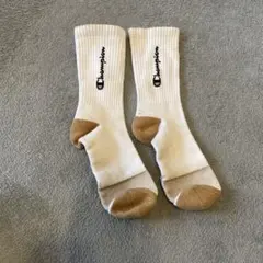 Champion リブソックス ホワイト/ベージュ