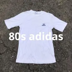 80s adidas シングルステッチ トレフォイルロゴ Tシャツ デサント製