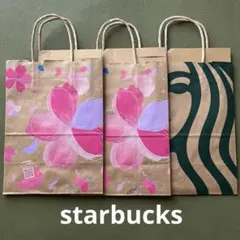Starbucks ☆ ショップ袋 桜2枚通常1 ♡ ドリンク立てのおまけ付き
