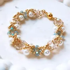 限定値下げ ビーズ ブレスレット パール ゴールド 即購入◎ ハンドメイド