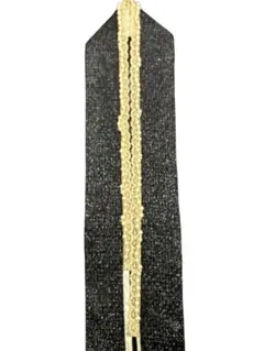 重ね襟 黒地にラメ　パールと金レースの装飾付　振袖用　成人式