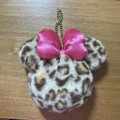 ヒョウ柄ミニー型ポーチ