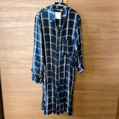 ZARA チェック　シャツ　ロング　チュニック　L