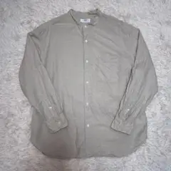 UNIQLO ユニクロ コットンリネンスタンドカラーシャツ