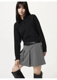 UNIQLO Lサイズ☆スムースコットンポロセーター